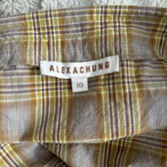 Alexa Chung Brown and Yellow Plaid Top - Picture 4 of 4
